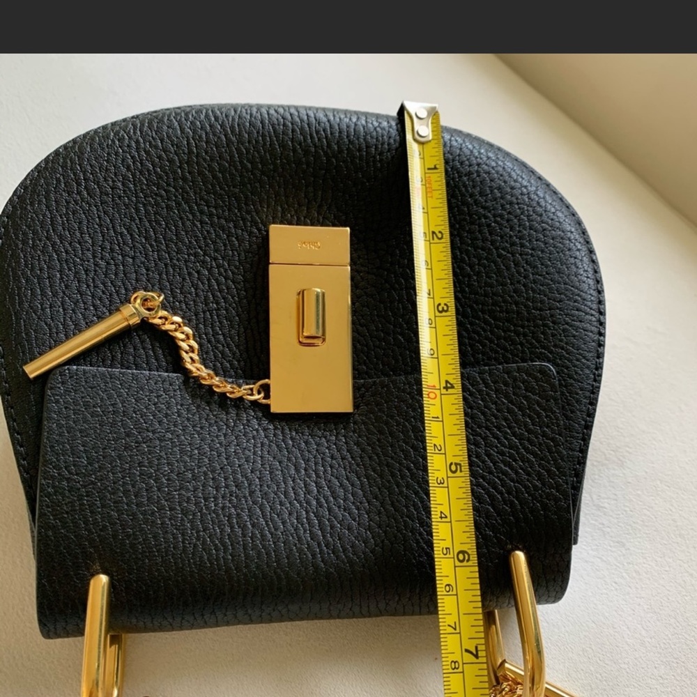 Chloe black drew grained leather crossbody mini